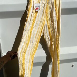 Forever 21Vibrant Yellow and White Striped Pants